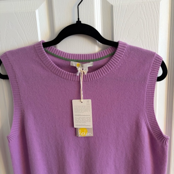 SMALL HOLE Boden Women's Size Medium 100% Cashmere sweater vest - Picture 3 of 9